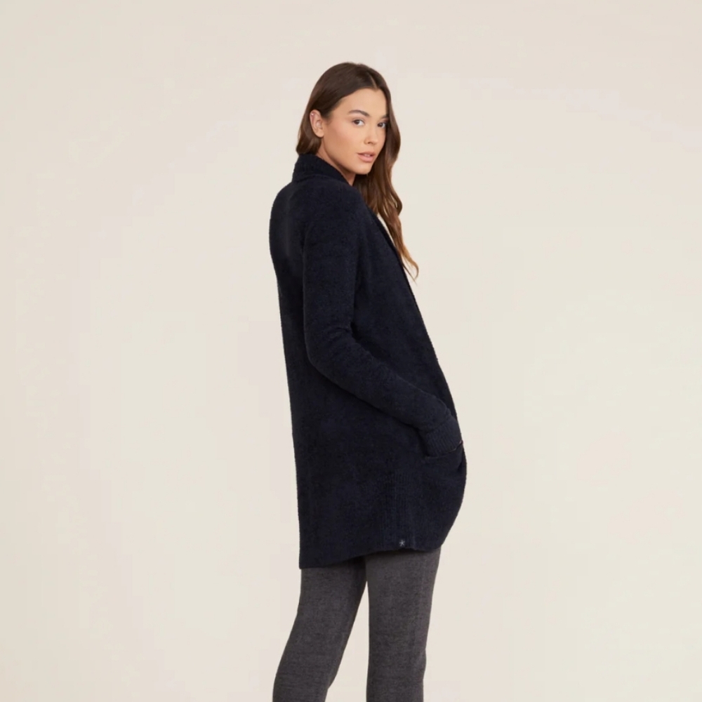 Barefoot Dreams CozyChic Lite Circle Cardi XS/S in Black - Picture 2 of 4